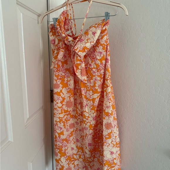J. Crew Orange and Pink Floral Dress - Picture 1 of 4